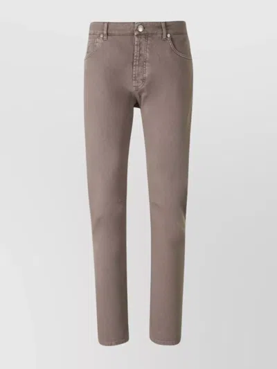 BRUNELLO CUCINELLI STRAIGHT LEG DENIM JEANS WITH EXPOSED STITCHING