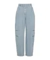 Brunello Cucinelli Women's Garment Dyed Cotton And Linen Cover Ergonomic Chino Trousers In Blue