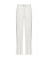 Brunello Cucinelli Straight-leg Drawstring-waist Trousers In White
