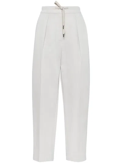 Brunello Cucinelli White Track Pants