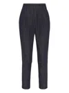 Brunello Cucinelli Comfort No-fade Denim Equestrian Trousers With Monili In Multi