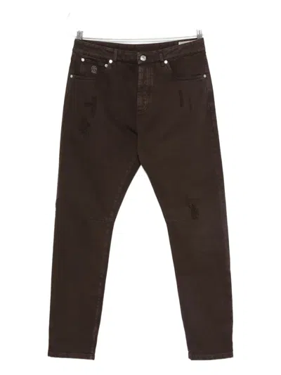Brunello Cucinelli Straight-leg Jeans In Brown