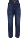 Brunello Cucinelli High-waisted Cropped Denim Pants With Classic Blue Wash In Blue