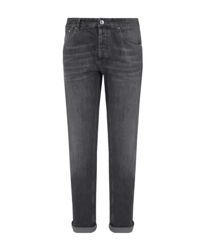 Brunello Cucinelli Straight Leg Jeans In Gray