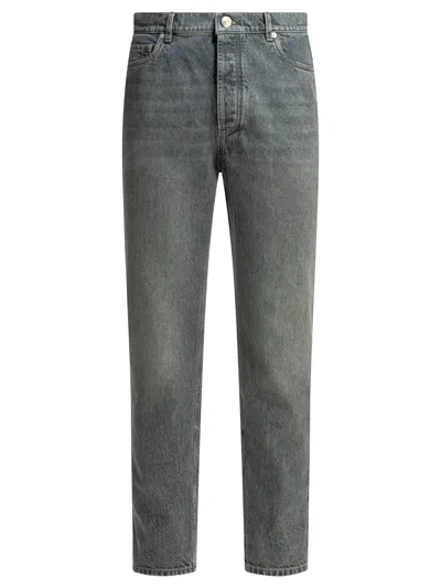 Brunello Cucinelli Straight Leg Jeans In Gray