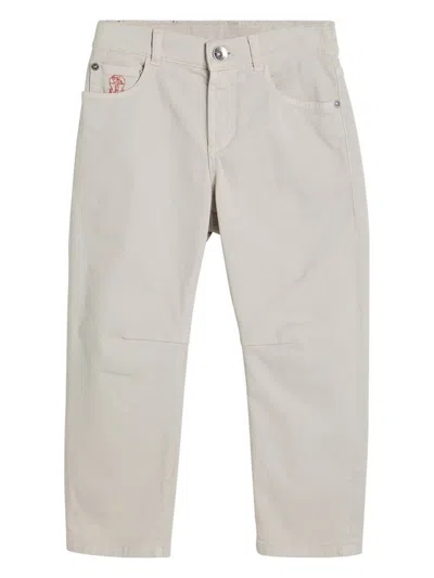 Brunello Cucinelli Kids' Straight-leg Jeans In Neutrals