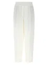 Brunello Cucinelli Straight-leg Linen Trousers With Elastic Waistband In White
