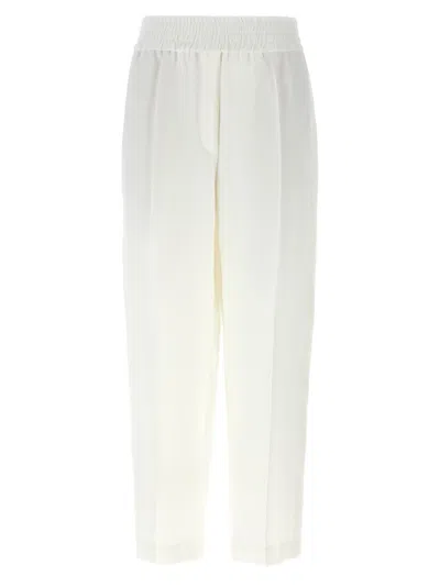 BRUNELLO CUCINELLI BRUNELLO CUCINELLI STRAIGHT-LEG LINEN TROUSERS WITH ELASTIC WAISTBAND