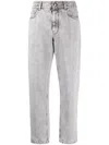 Brunello Cucinelli Straight-leg Mid-rise Jeans In Gray