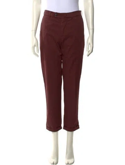 Pre-owned Brunello Cucinelli Straight Leg Pants In Burgundy