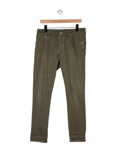 Pre-owned Brunello Cucinelli Straight Leg Pants In Green