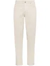 Brunello Cucinelli Straight-leg Stretch-cotton Trousers In Neutrals