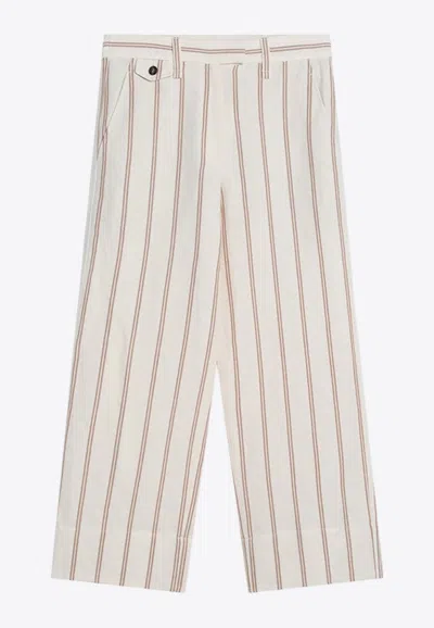 BRUNELLO CUCINELLI STRAIGHT-LEG STRIPE PANTS
