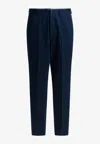 Brunello Cucinelli Slim Fit Trousers With Practical Pockets In Blue