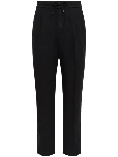 Brunello Cucinelli Straight-leg Track Pants In Black