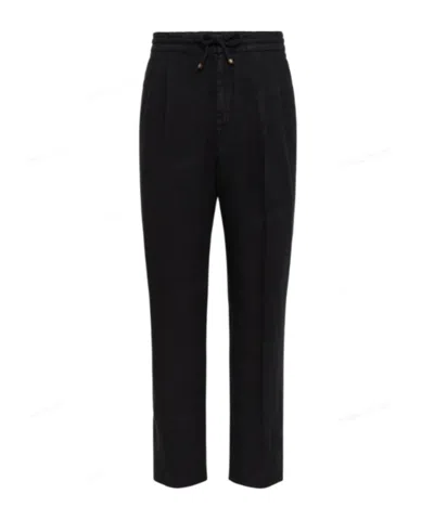 BRUNELLO CUCINELLI BRUNELLO CUCINELLI ELASTICATED WAISTBAND DRAWSTRING PANTS