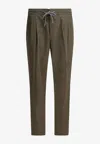 Brunello Cucinelli Drawstring Waist Corduroy Trousers And Pockets In Brown