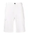 Brunello Cucinelli Bermuda Trousers In Light Cotton Fleece In White