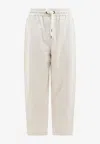 Brunello Cucinelli Trousers Featuring Elastic Waistband And Side Pockets In White