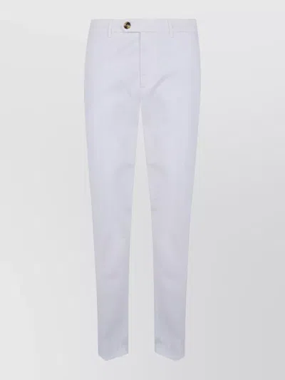 Brunello Cucinelli Straight Leg Trousers Belt Loops Pockets In White