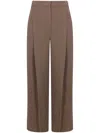 Brunello Cucinelli Viscose And Linen Trousers With Ton-sur-ton Lateral Band In Brown