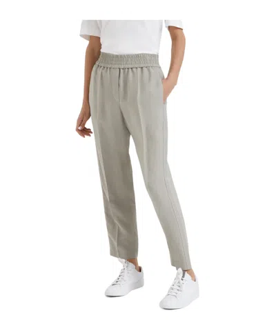 Brunello Cucinelli Straight Leg Trousers In Gray