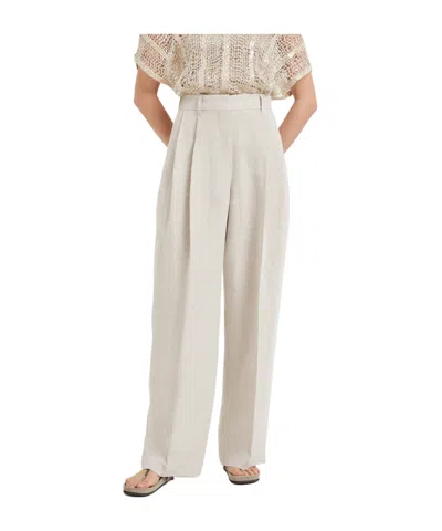 Brunello Cucinelli Straight-leg Trousers In White