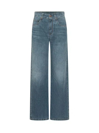 Brunello Cucinelli Straight Leg Vintage Denim Jeans In Blue