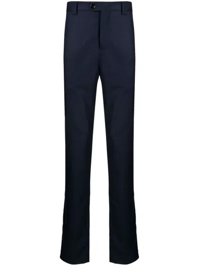Brunello Cucinelli Straight-leg Wool Trousers In Blue