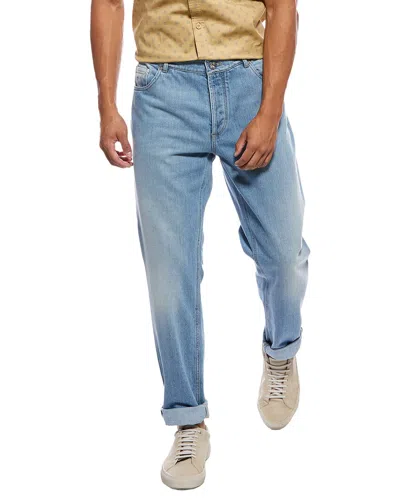 Brunello Cucinelli Straight Light Wash Jean In Blue