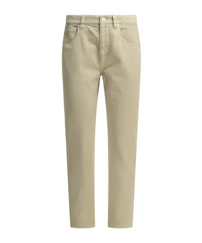 Brunello Cucinelli 'straight Shiny Bartck' Straight Leg Jeans In White