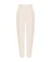 Brunello Cucinelli Slouchy Trousers In Sparkling Linen Canvas With Jewellery In White