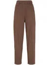 Brunello Cucinelli Monili Chain-detail Straight-leg Trousers In Brown