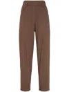 Brunello Cucinelli Monili Chain-detail Straight-leg Trousers In Brown