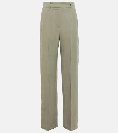 Brunello Cucinelli Straight Twill Pants In Sage