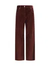 Brunello Cucinelli Wide-leg Bordeaux Velvet Trousers Women In Burgundy
