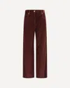 Brunello Cucinelli Wide-leg Bordeaux Velvet Trousers Women In Burgundy