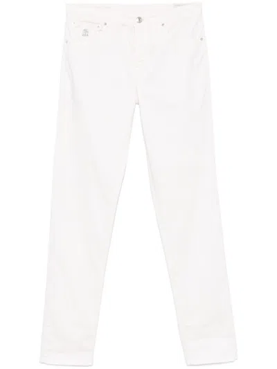 BRUNELLO CUCINELLI STRAIGHT WHITE COTTON PANTS