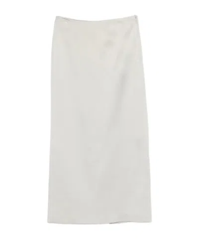 Brunello Cucinelli Straight-hem Midi Skirt In Neutral