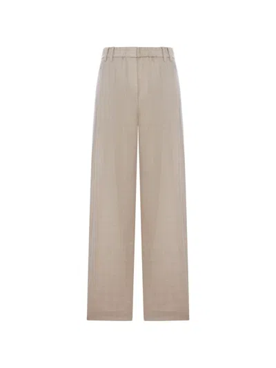 Brunello Cucinelli Straight-leg Cashmere Trousers In Neutral
