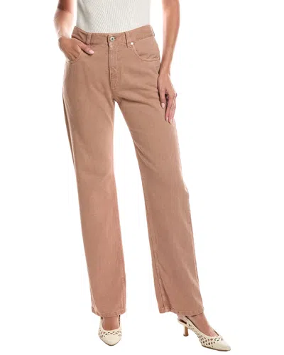 Brunello Cucinelli Straight-leg Cotton Trousers In Orange