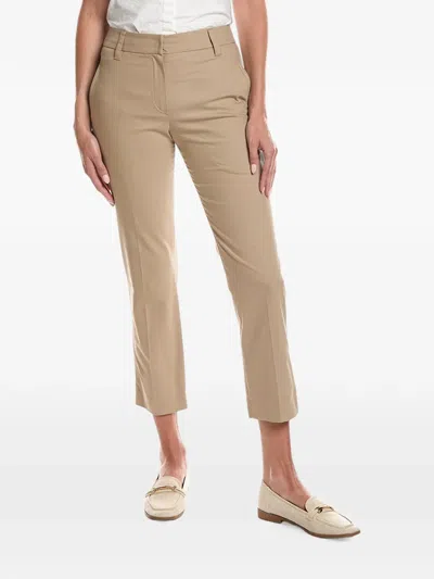 Brunello Cucinelli Straight-leg Cropped Trousers In Brown
