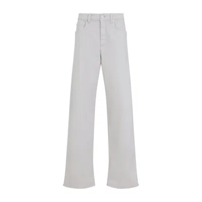 Brunello Cucinelli Straight-leg Denim Pants In White
