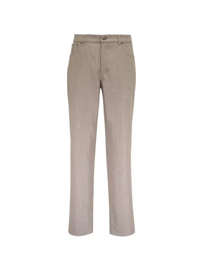 Brunello Cucinelli Straight-leg Five-pocket Wool Trousers In Brown