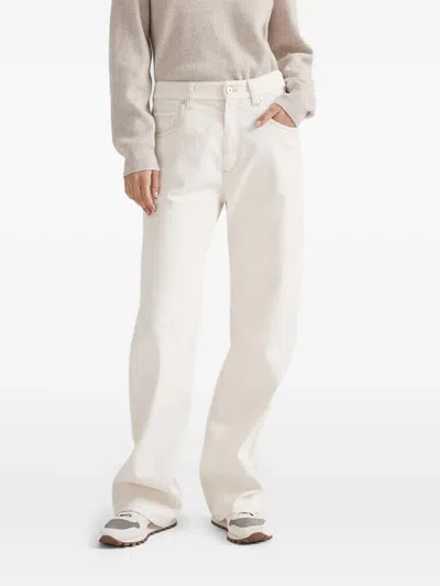 Brunello Cucinelli Straight-leg Five-pockets Trousers In White