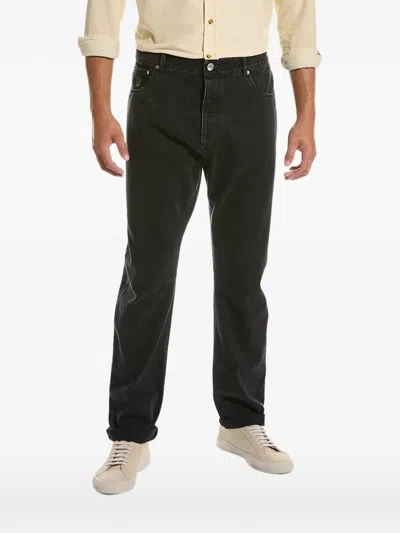 Brunello Cucinelli Black Straight Mid Rise Jeans