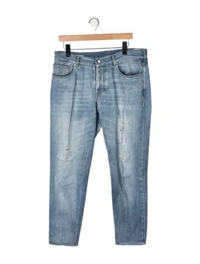 Pre-owned Brunello Cucinelli Straight-leg Jeans In Blue