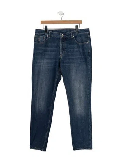 Pre-owned Brunello Cucinelli Straight-leg Jeans In Blue