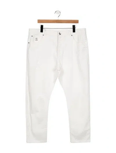 Pre-owned Brunello Cucinelli Straight-leg Jeans W/ Tags In White