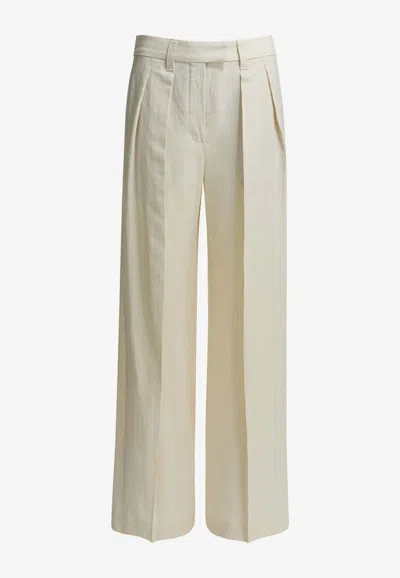 Brunello Cucinelli Straight-leg Tailored Pants In White